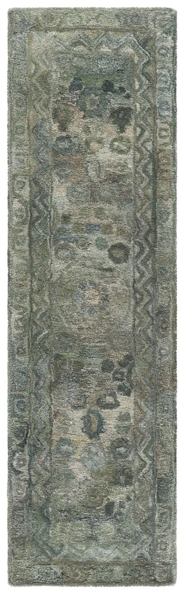 Safavieh Anatolia 2'-3" x 8'-0" Rug in Dark Green / Brown