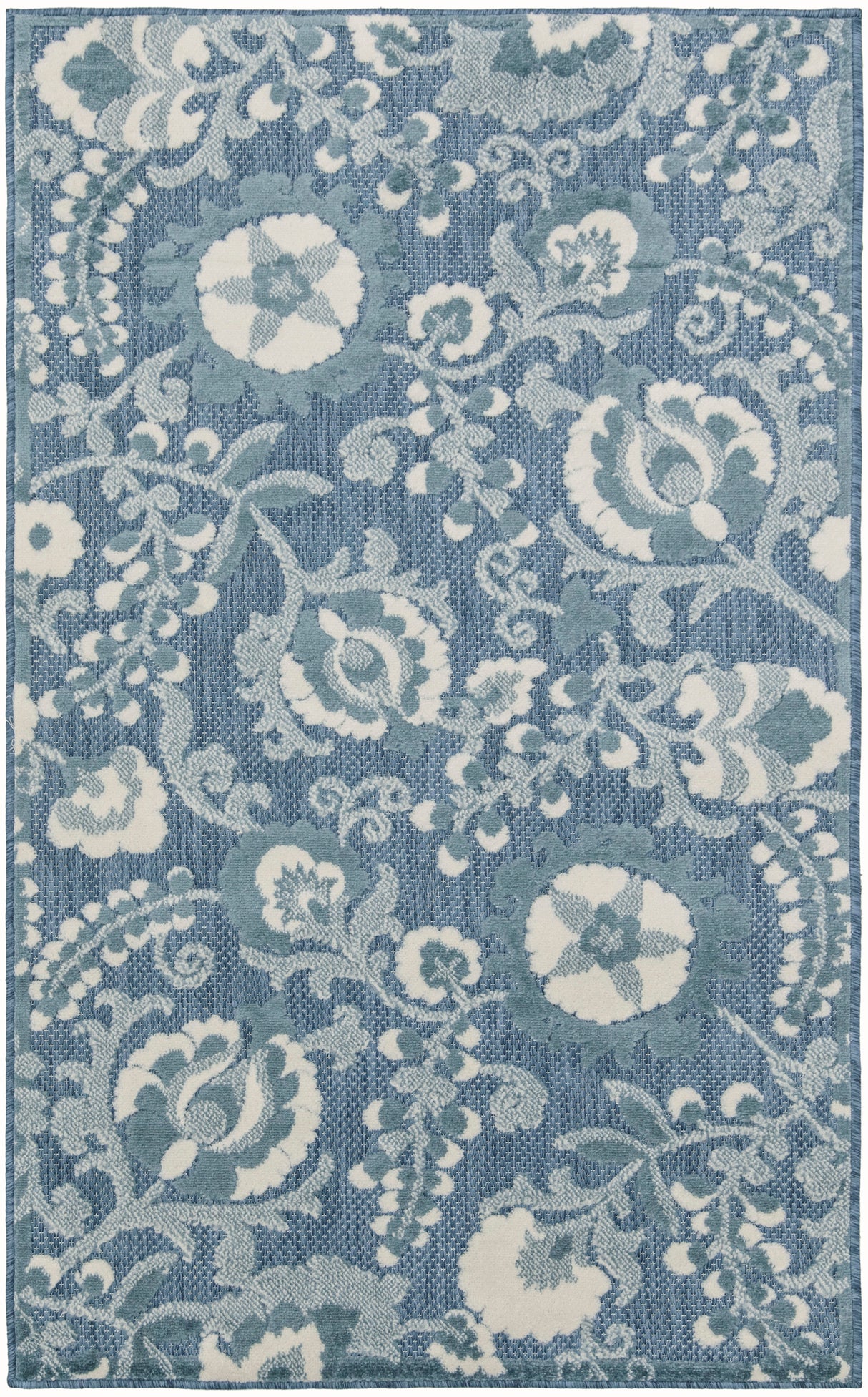 Nourison Aloha ALH17 Machine Made Blue Rug