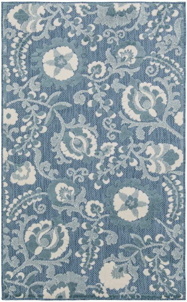 Nourison Aloha ALH17 Machine Made Blue Rug