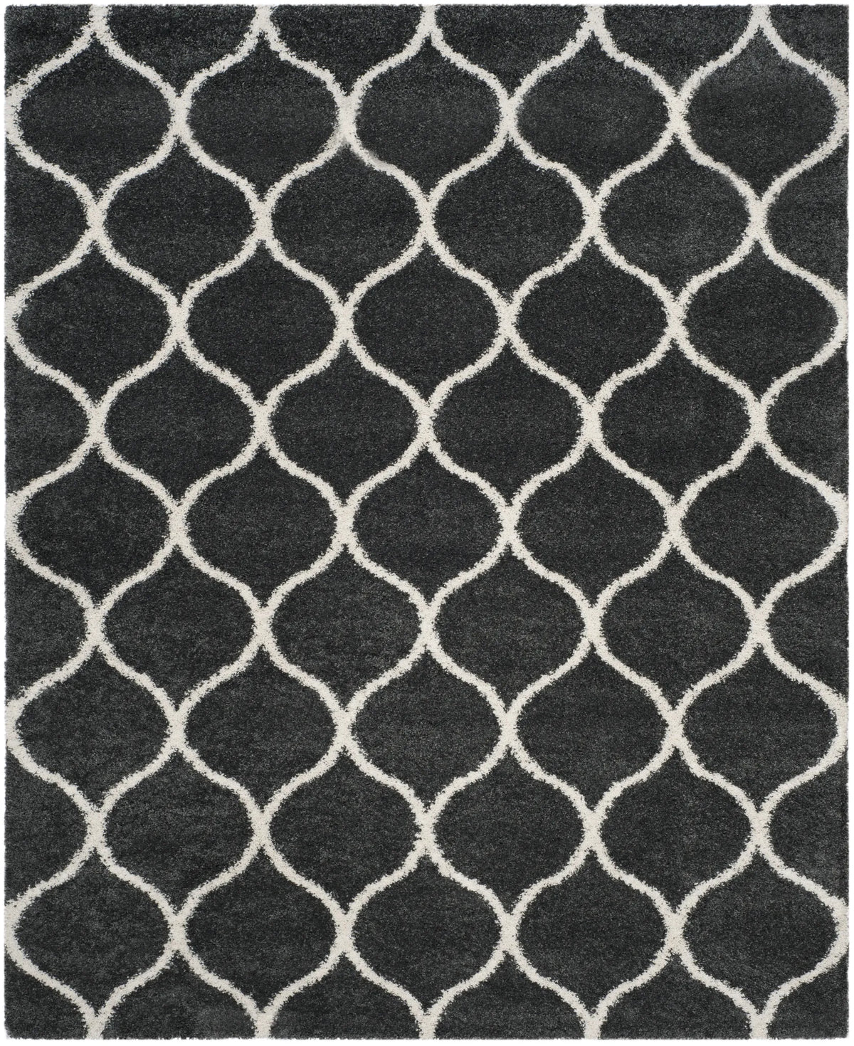 Safavieh Hudson Shag 10'-0" x 14'-0" Rug in Dark Grey / Ivory