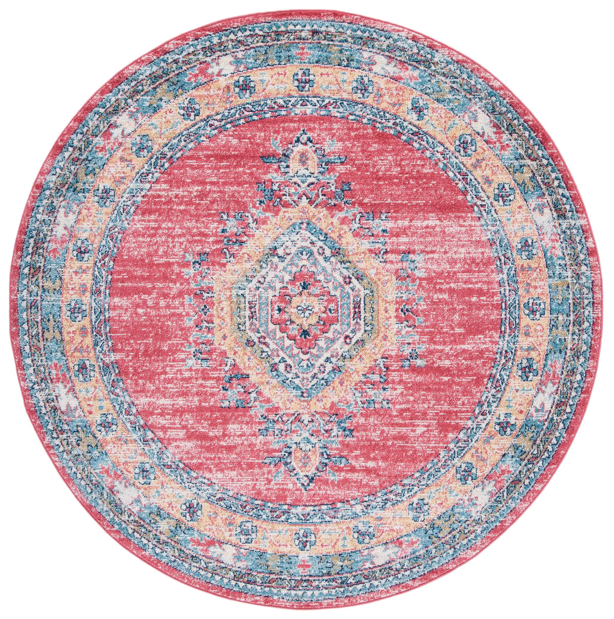 Safavieh Madison 6'-7" x 6'-7" Rug in Orange / Light Blue