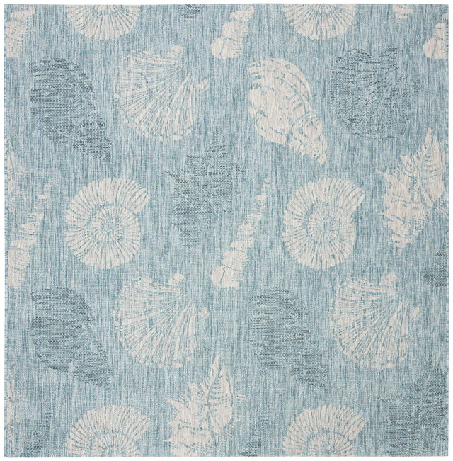 Safavieh Courtyard 6'-7" x 6'-7" Rug in Aqua / Cream