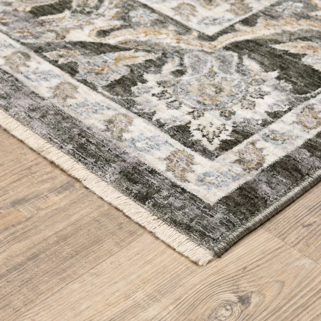 Oriental Weavers Sphinx Maharaja 070N1 Charcoal/Ivory Rugs - corner detail