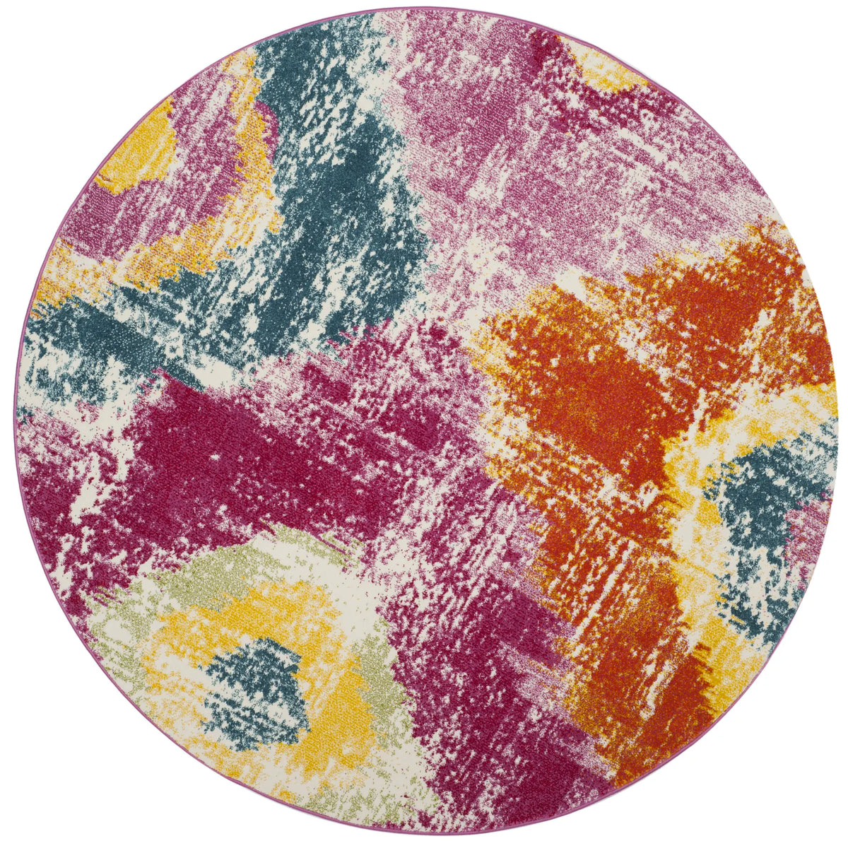 Safavieh Watercolor 6'-7" x 6'-7" Rug in Fuchsia / Orange