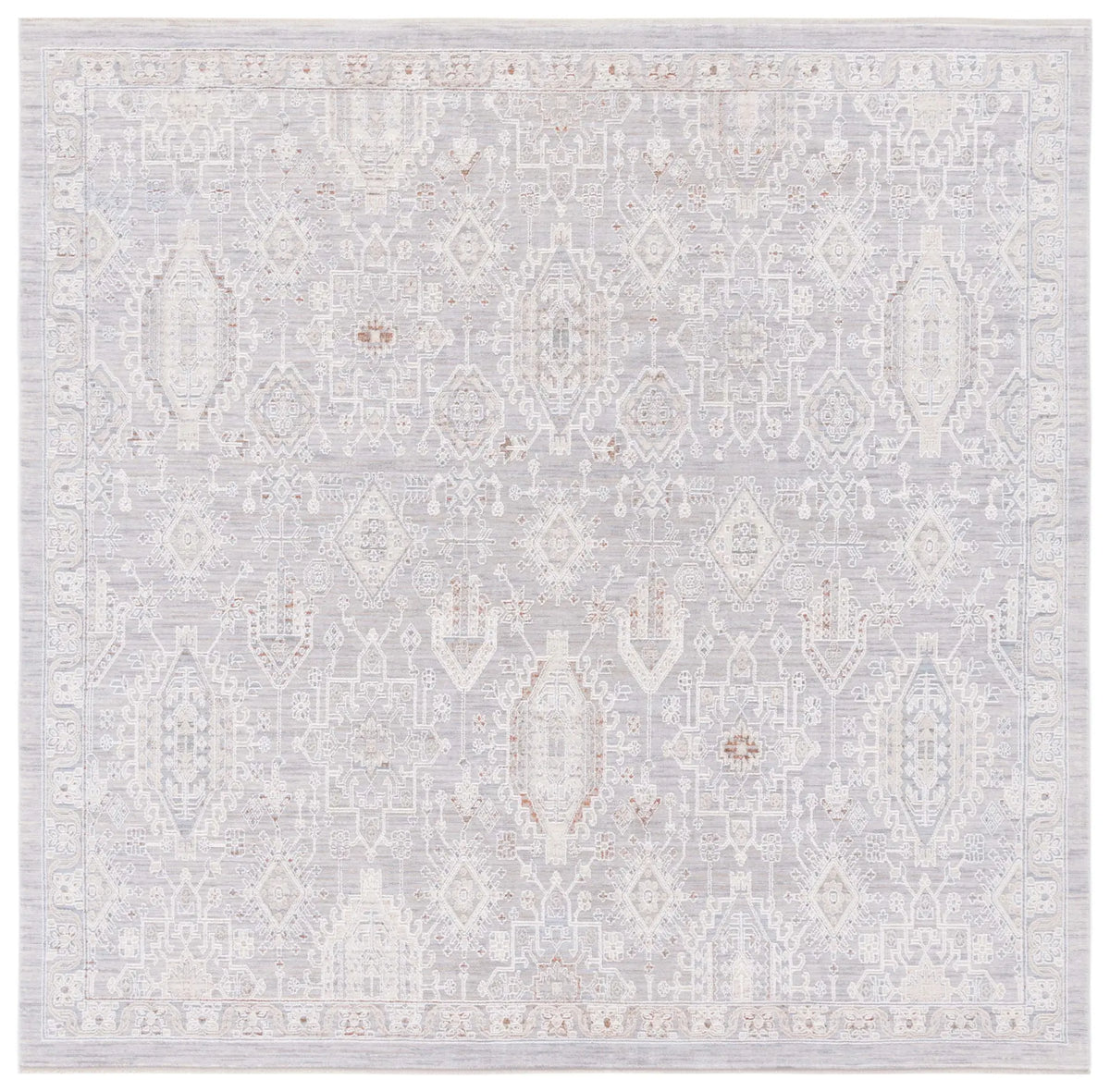 Safavieh Marmara 6'-7" x 6'-7" Rug in Grey / Blue Rust