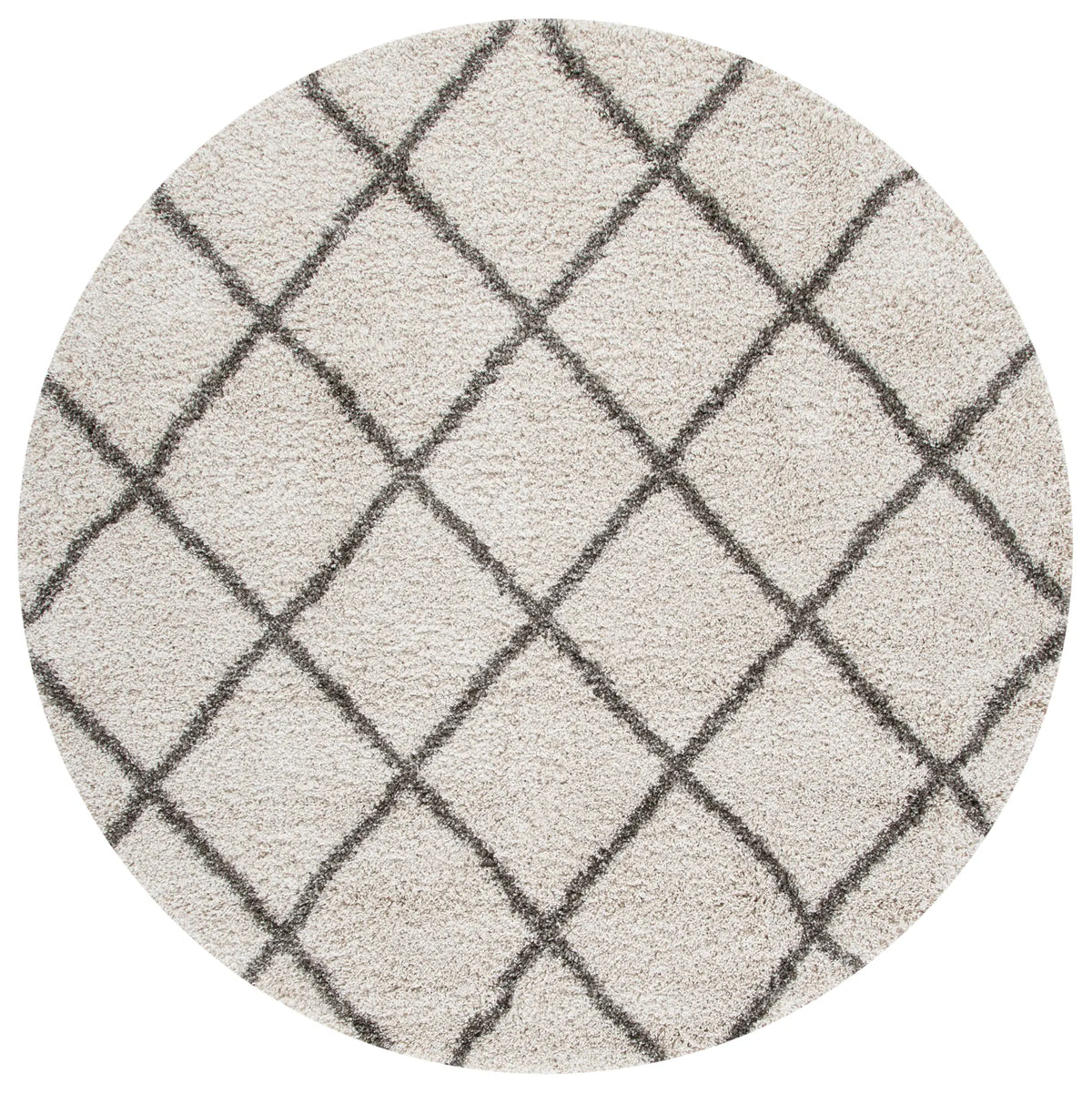Safavieh Hudson Shag 7'-0" x 7'-0" Rug in Ivory / Grey