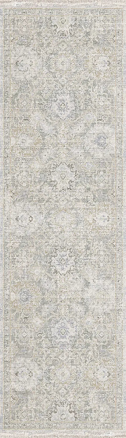 Dynamic Rugs Dharma 12041 Power Loomed Transitional Light Beige/Grey Rug - Runner