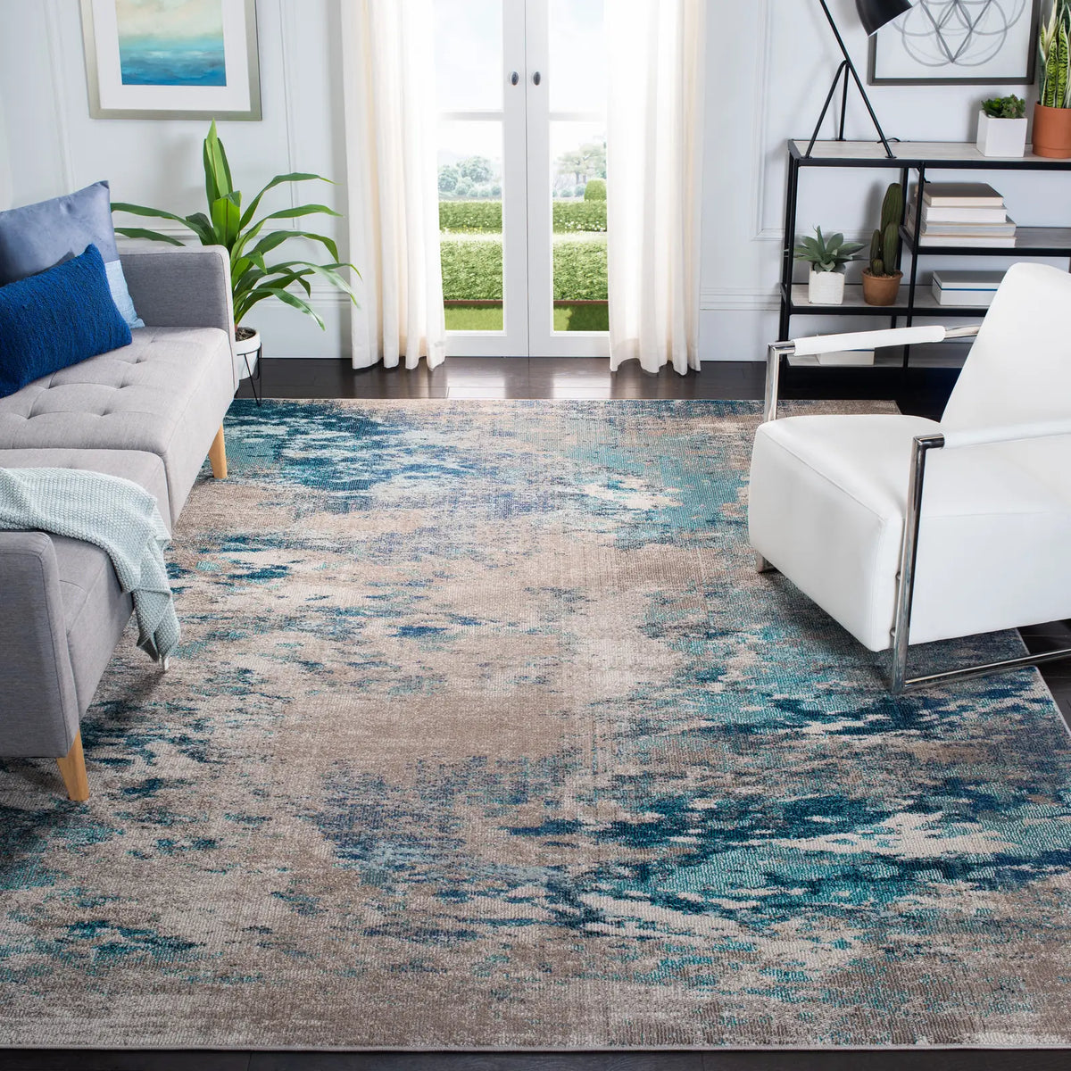 Safavieh Madison 10'-0" x 14'-0" Rug in Blue / Beige