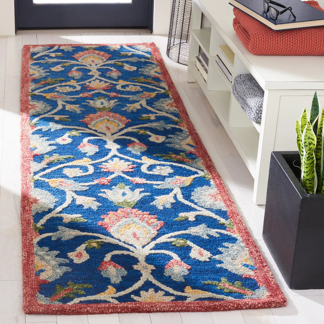 Safavieh Blossom 2'-3" x 8'-0" Rug in Blue / Rust