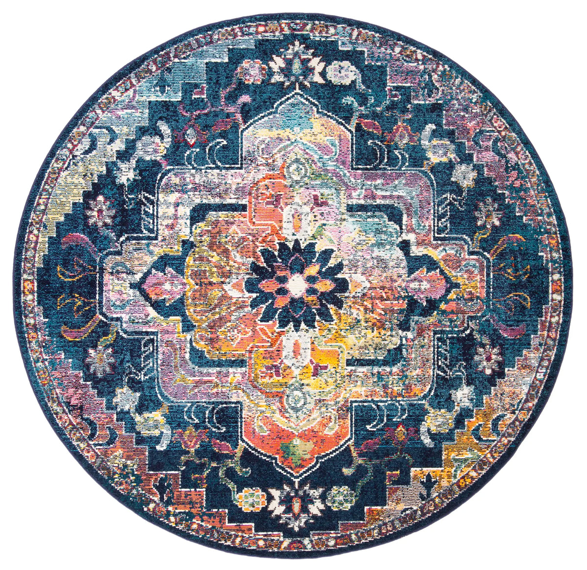 Safavieh Crystal 5'-0" x 5'-0" Rug in Navy / Fuchsia