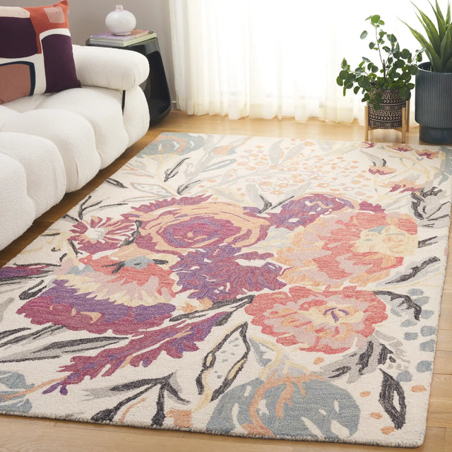 Safavieh Jardin 4'-0" x 6'-0" Rug in Ivory / Pink