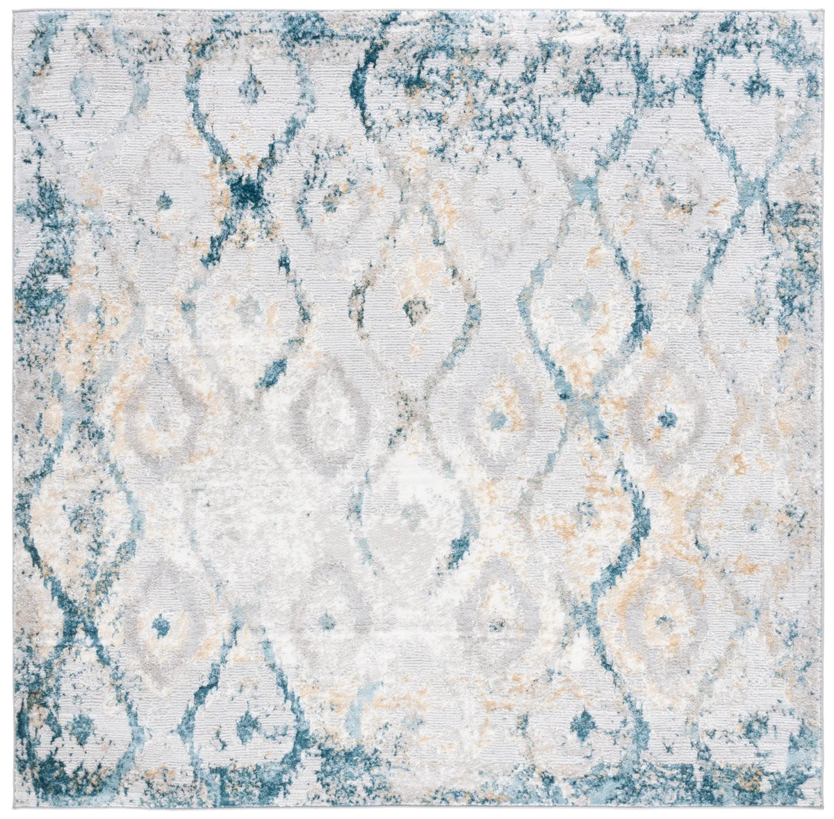 Safavieh Meadow 500 6'-7" x 6'-7" Rug in Grey / Blue Gold