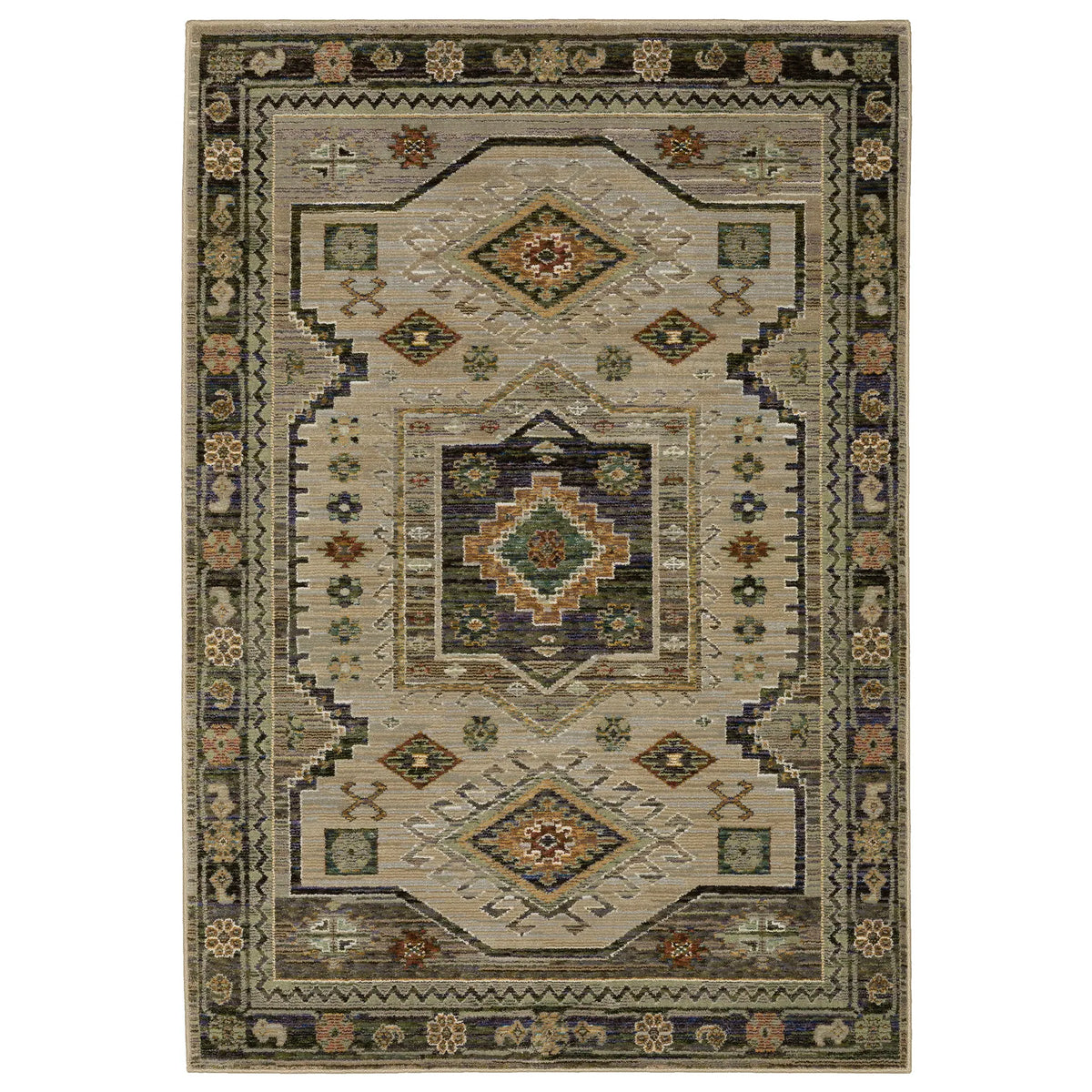 Oriental Weavers Sphinx Andorra 2442D Green/Multi Rugs - main flat