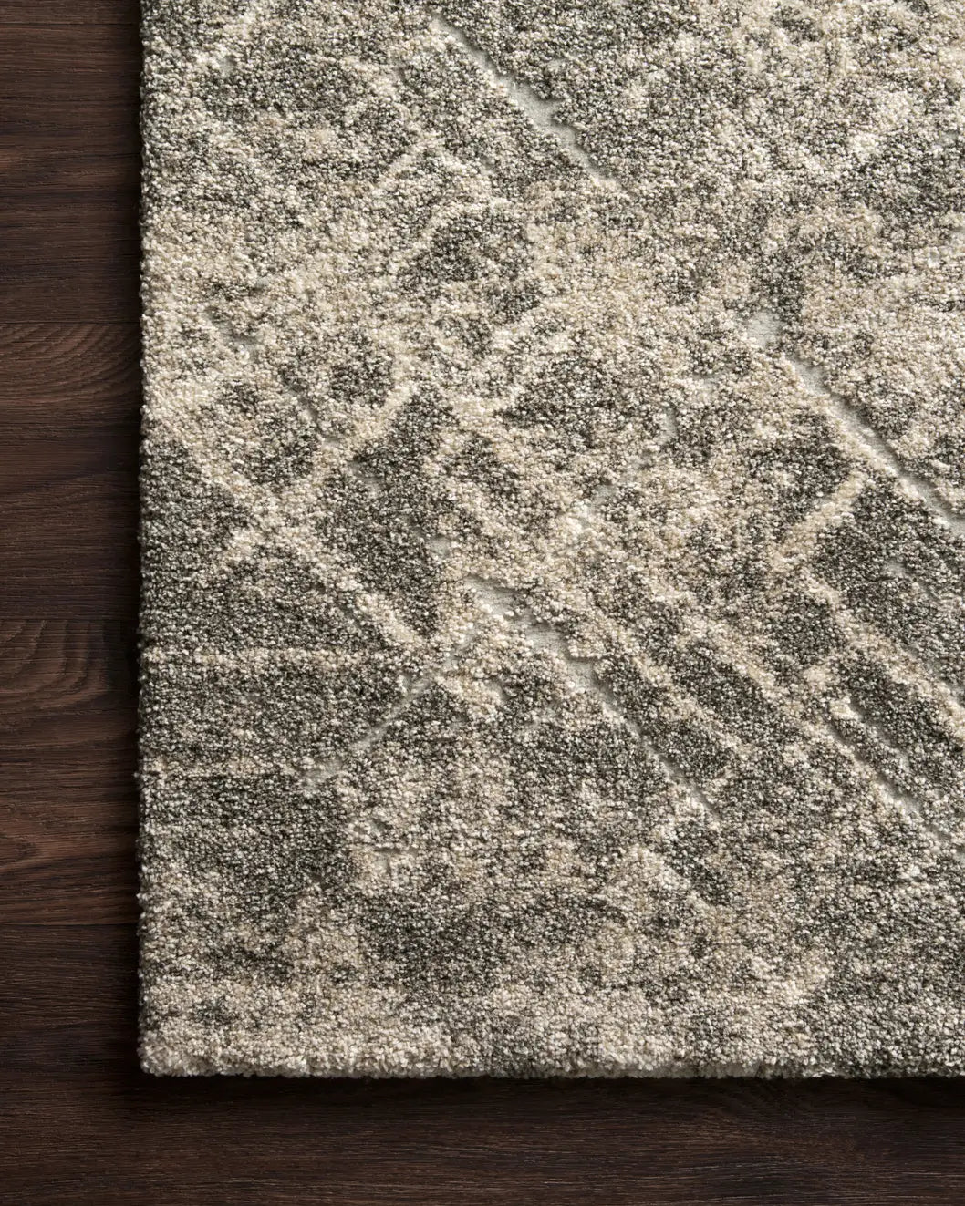 Loloi Landscape Lan-05 Stone Rugs - corner on wood