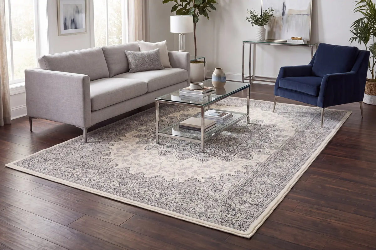 Dynamic Rugs Ancient Garden 57090 Cream / Grey Rugs - Room