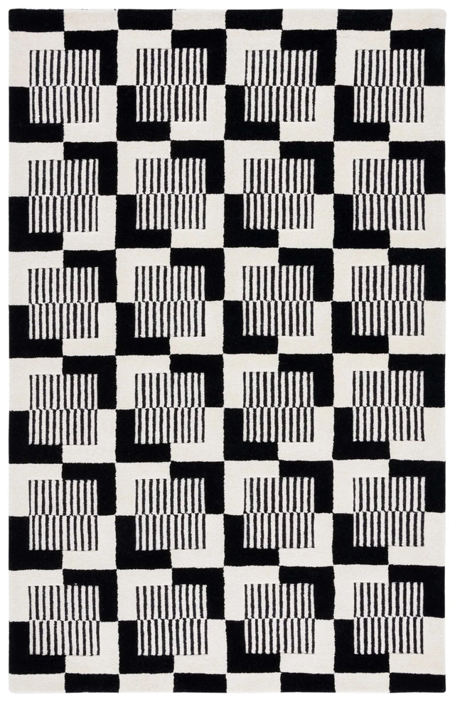 Safavieh Metro 4'-0" x 6'-0" Rug in Black / Ivory