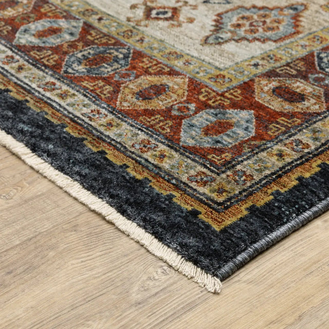 Oriental Weavers Sphinx Aberdeen 005W1 Blue/ Multi Rugs - corner detail
