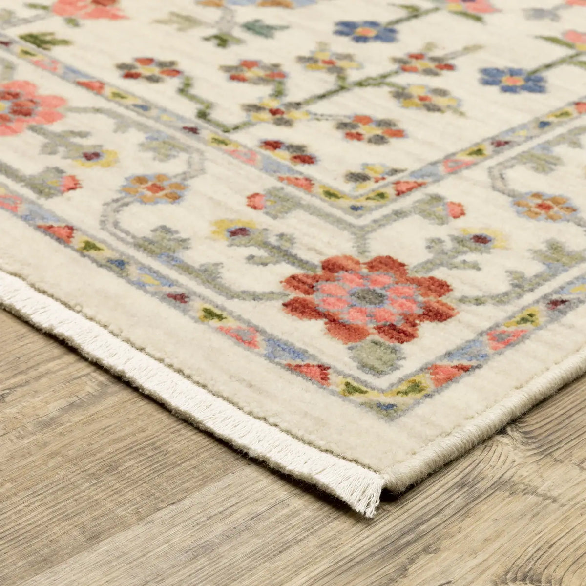 Oriental Weavers Lucca 093W1 Ivory/ Multi Rug - corner detail
