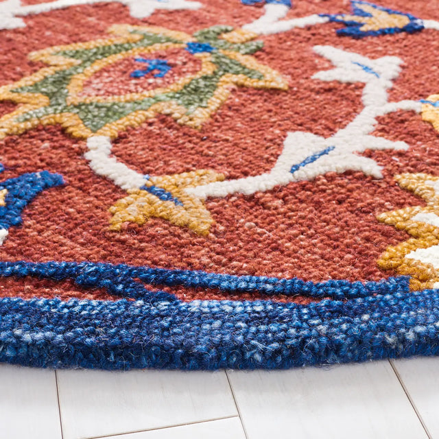 Safavieh Blossom 6'-0" x 6'-0" Rug in Rust / Blue