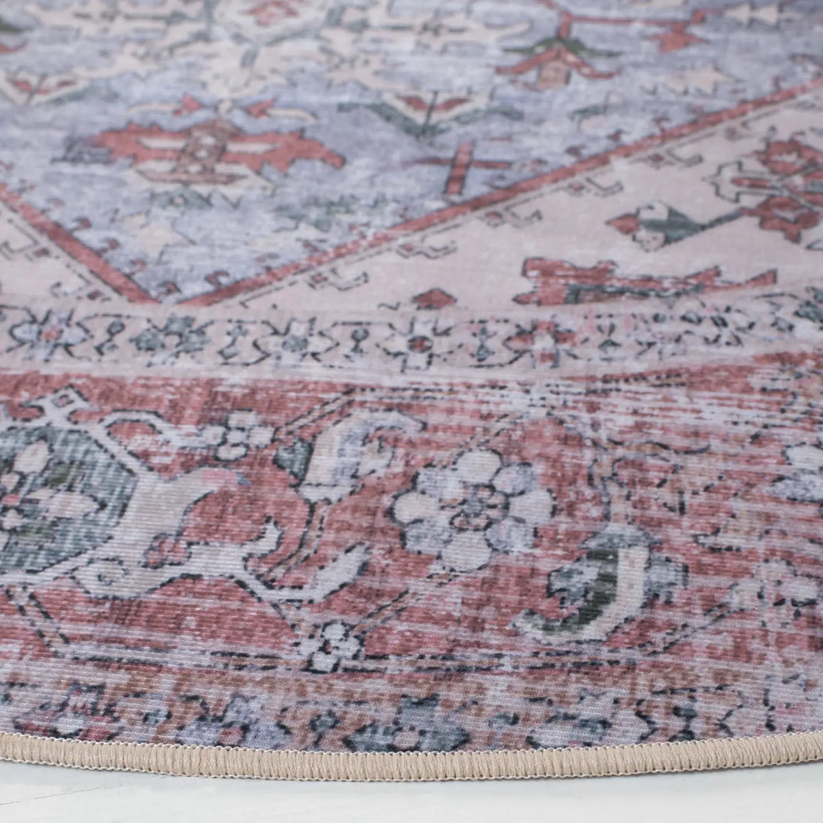 Safavieh Tucson 5'-0" x 5'-0" Rug in Grey Blue / Rust