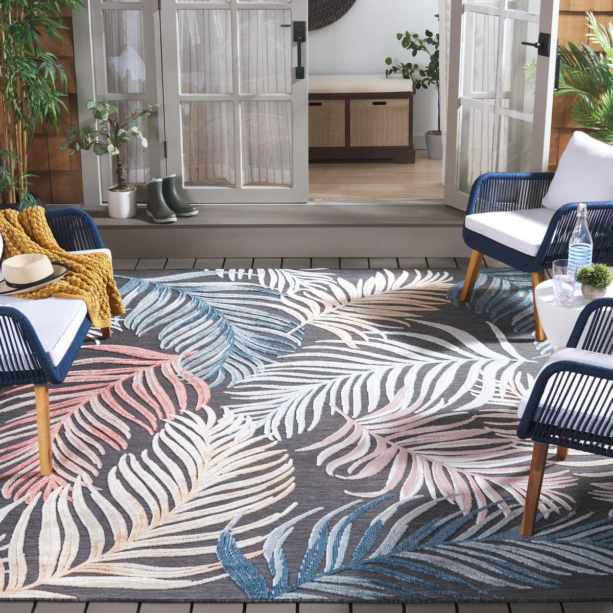 Safavieh Cabana 10'-0" x 14'-0" Rug in Black / Rust