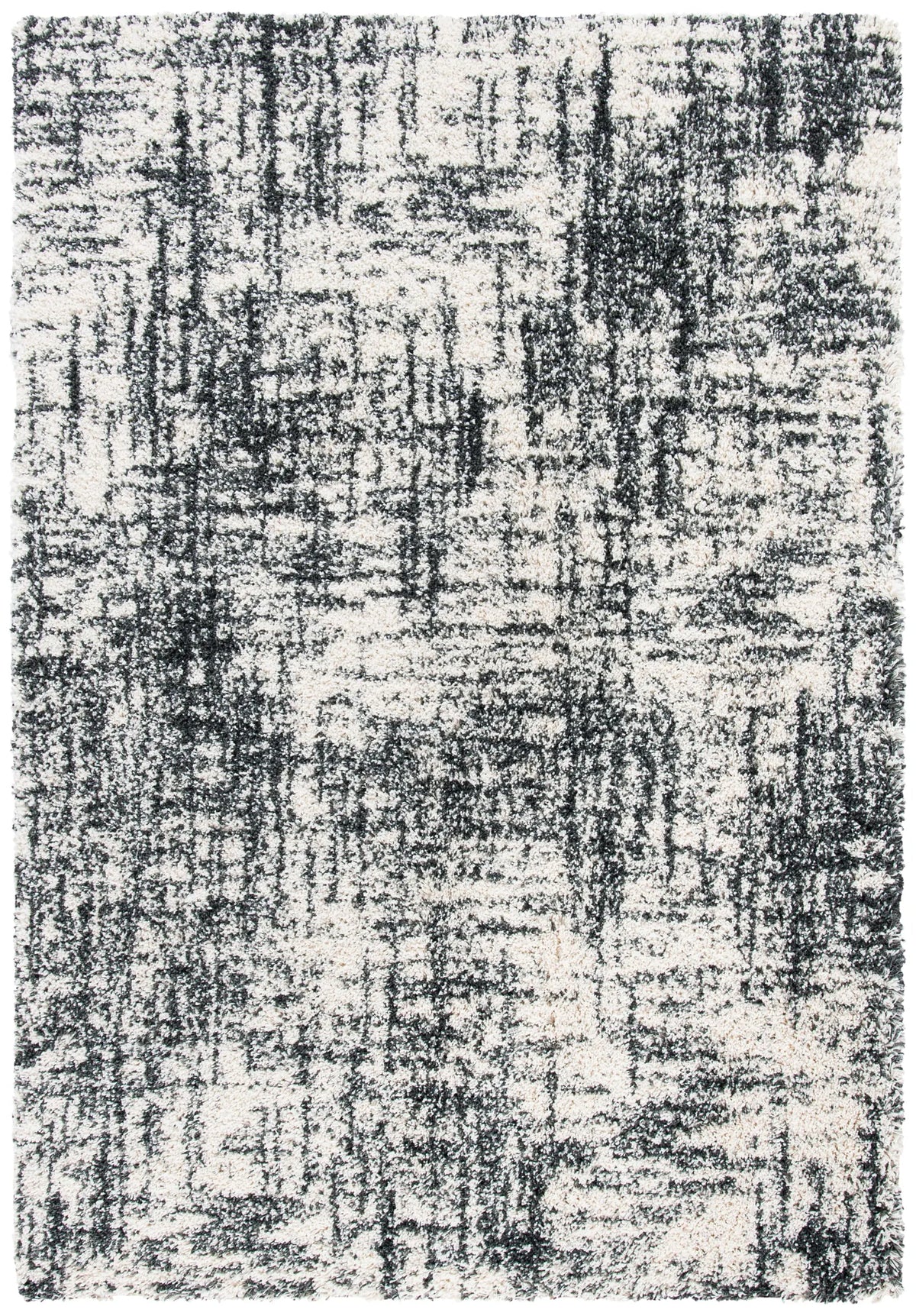 Safavieh Hudson Shag 4'-0" x 6'-0" Rug in Ivory / Dark Grey