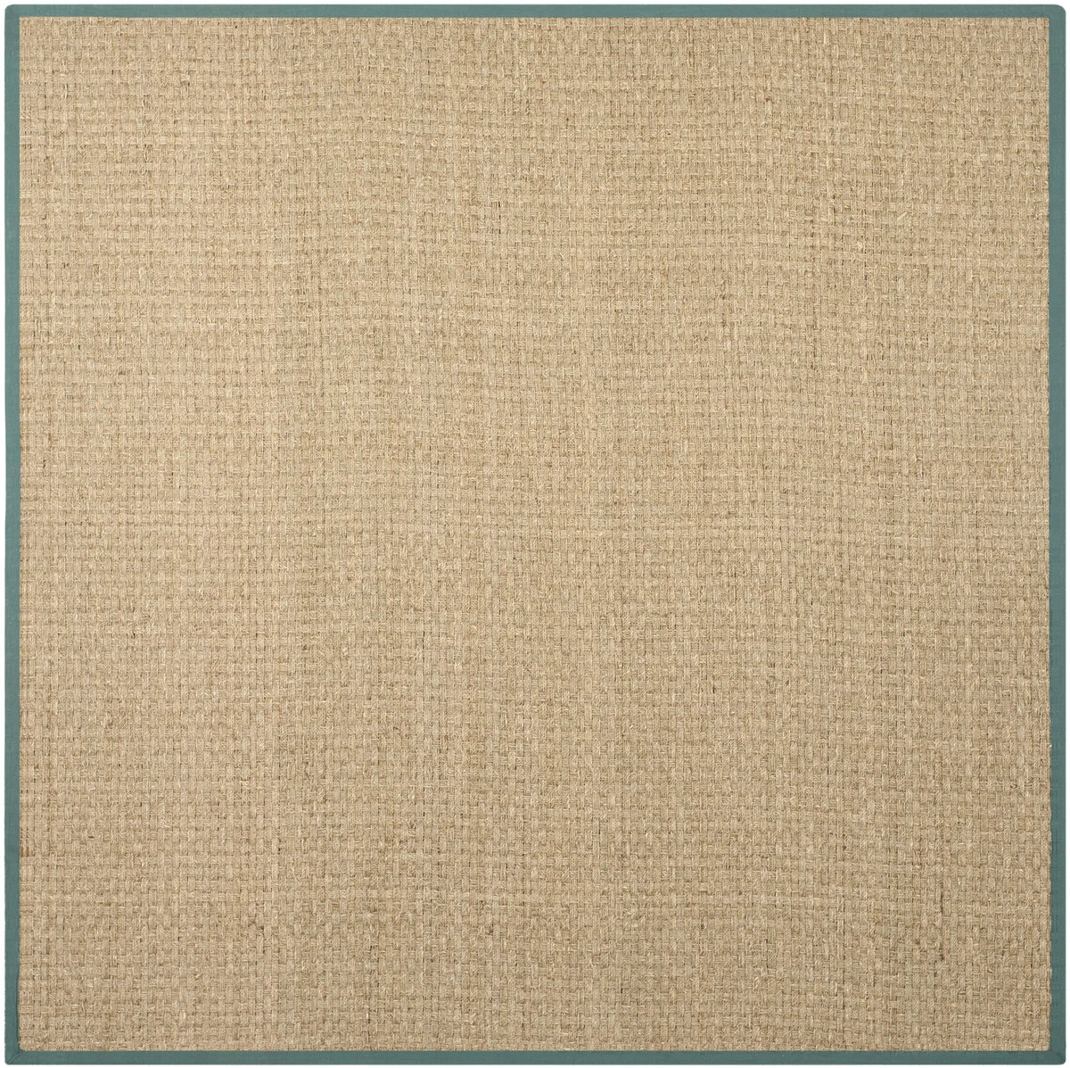 Safavieh Natural Fiber 8'-0" x 8'-0" Rug in Natural / Dusty Teal Blue