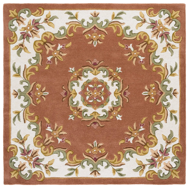 Safavieh Aubusson 6'-0" x 6'-0" Rug in Peach / Ivory