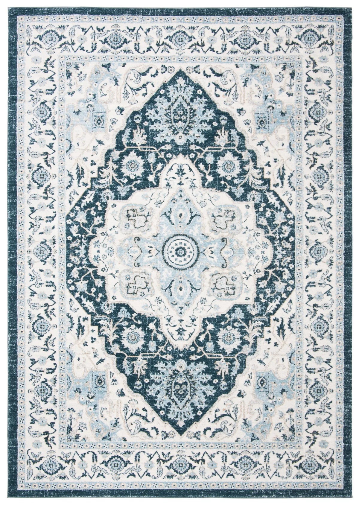 Safavieh Isabella 4'-0" x 6'-0" Rug in Navy / Creme