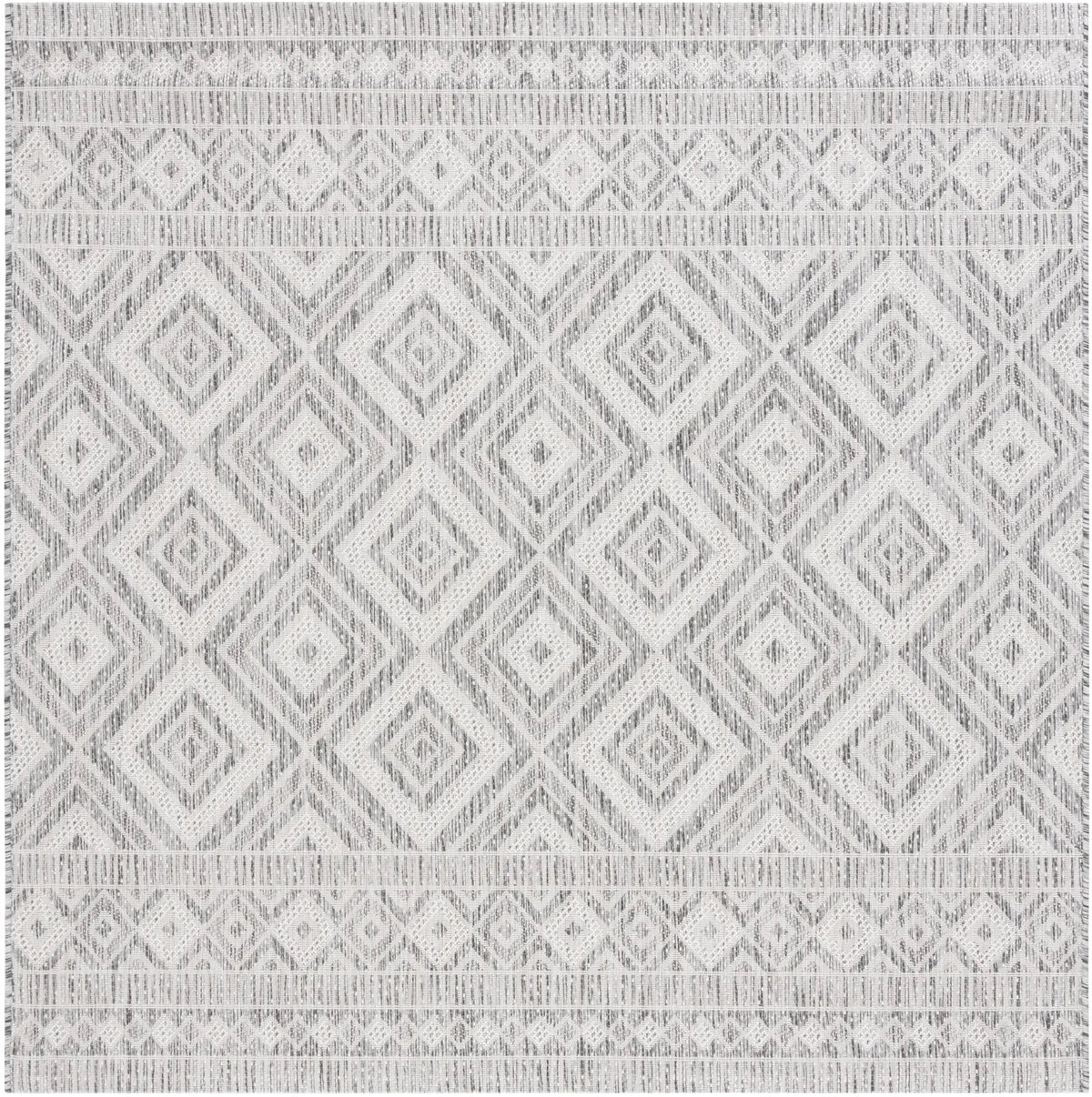 Safavieh Courtyard 6'-7" x 6'-7" Rug in Light Grey / Dark Grey