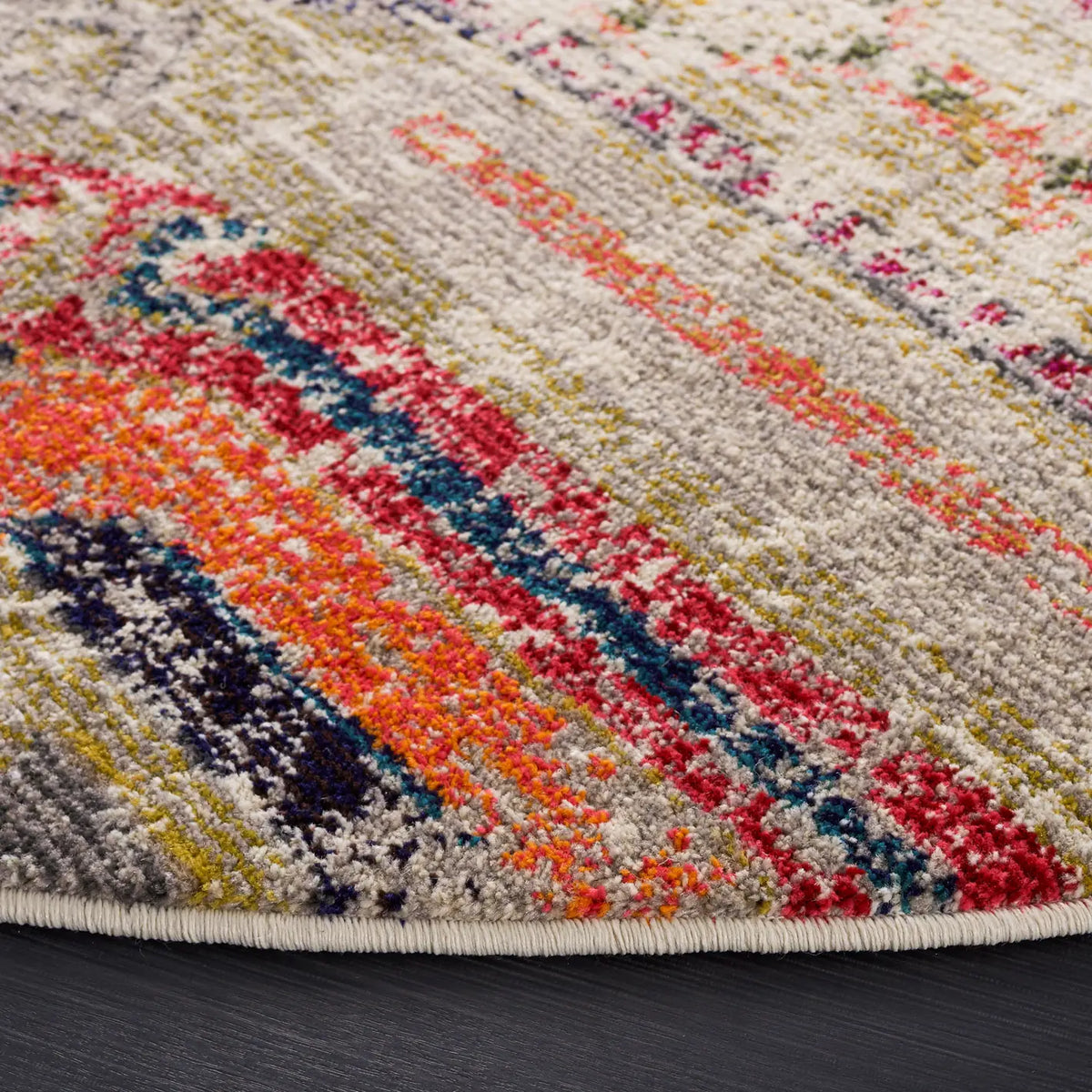 Safavieh Monaco 5'-0" x 5'-0" Rug in Light Grey / Multi