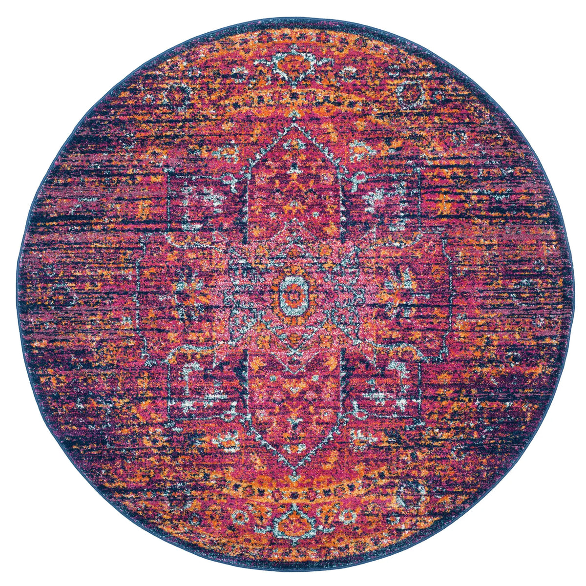 Safavieh Evoke 5'-3" x 5'-3" Rug in Blue / Fuchsia