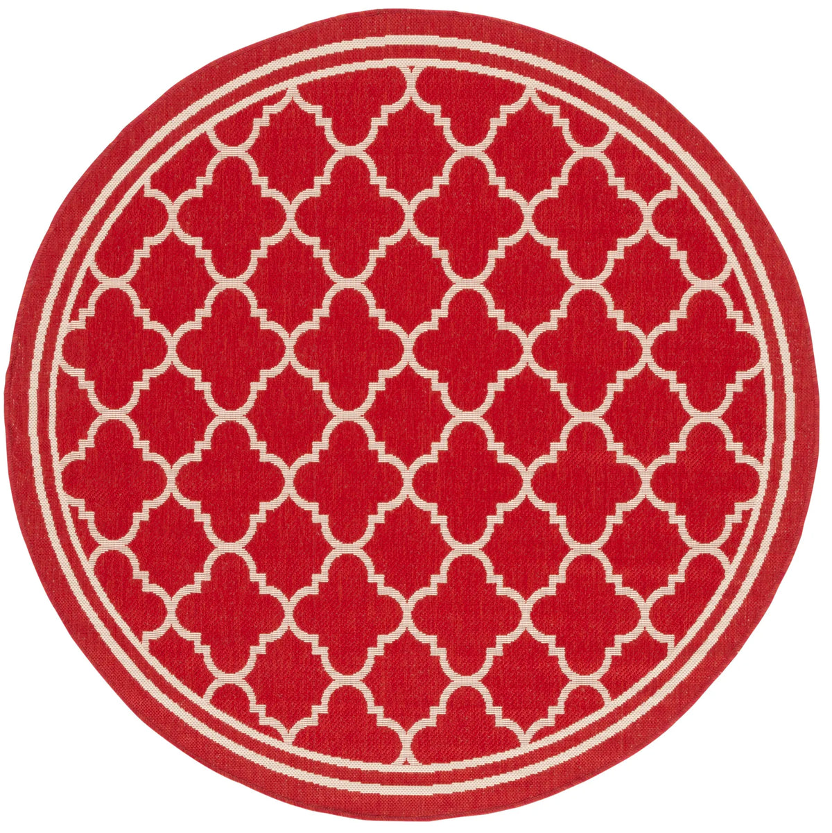 Safavieh Courtyard 5'-3" x 5'-3" Rug in Red / Bone