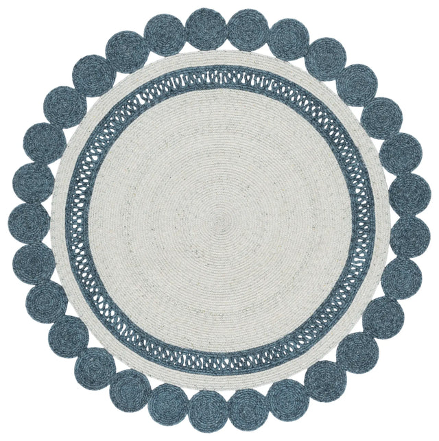 Safavieh Braided 5'-0" x 5'-0" Rug in Blue / Sage