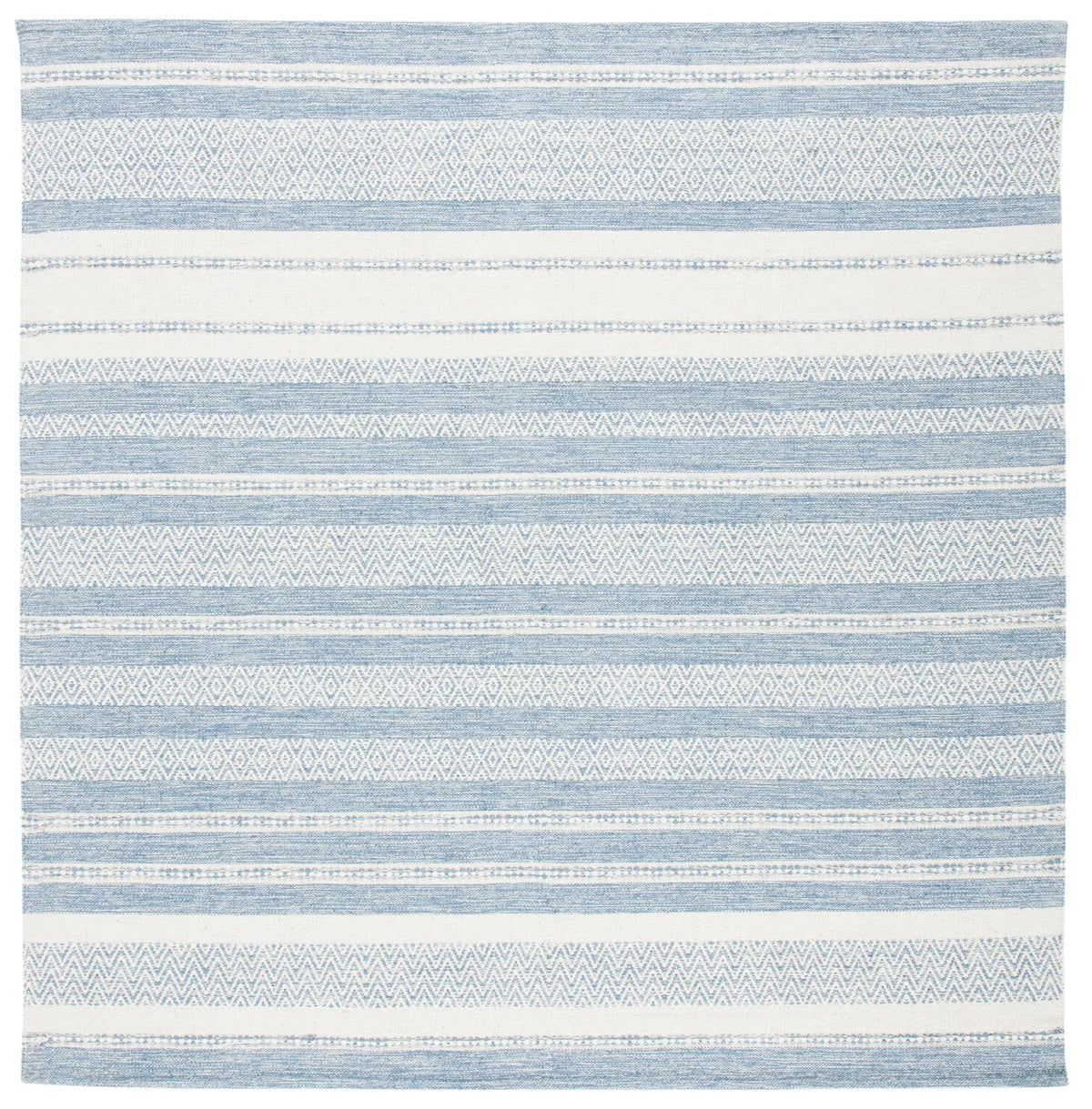 Safavieh Striped Kilim 7'-0" x 7'-0" Rug in Ivory / Blue