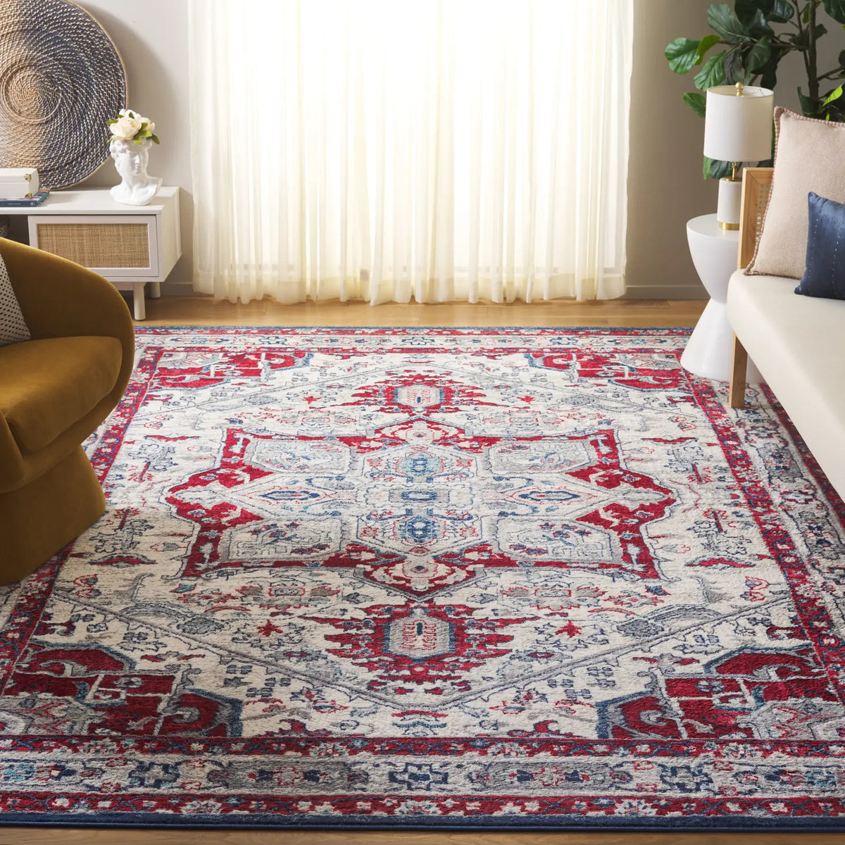 Safavieh Brentwood 10'-0" x 13'-0" Rug in Ivory / Red