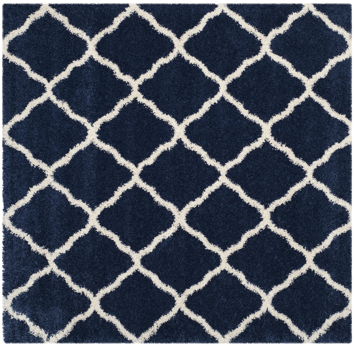 Safavieh Hudson Shag 7'-0" x 7'-0" Rug in Navy / Ivory