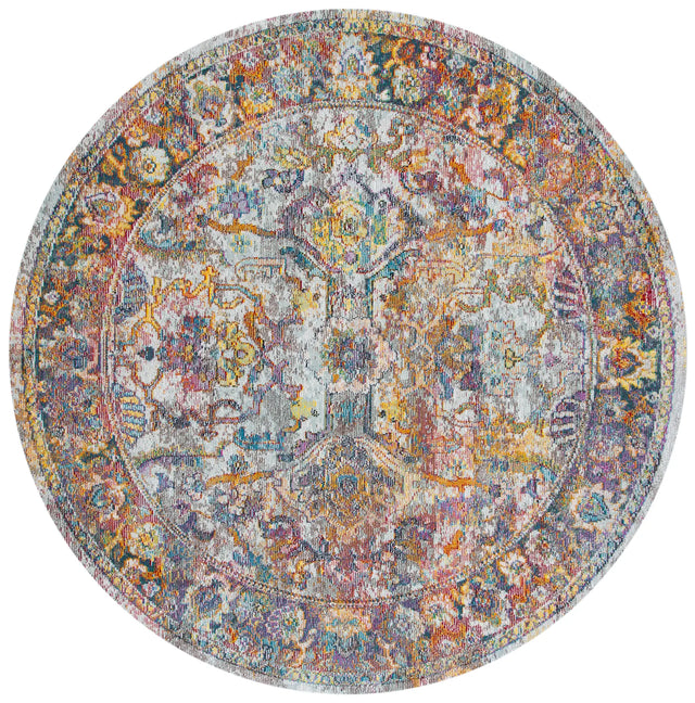 Safavieh Crystal 7'-0" x 7'-0" Rug in Light Blue / Orange