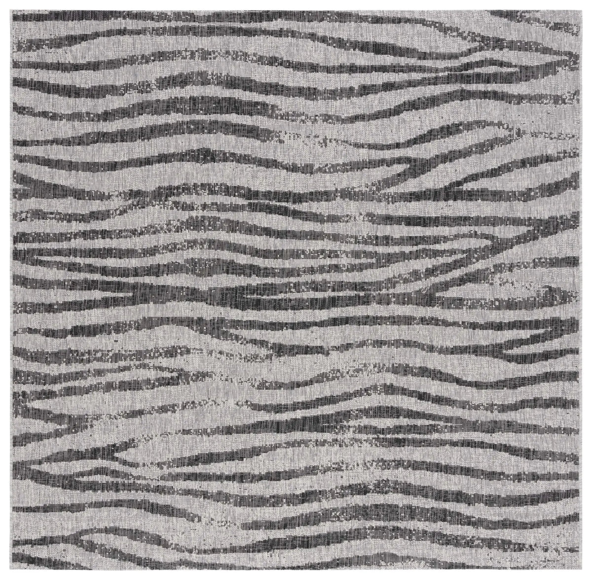 Safavieh Courtyard 6'-7" x 6'-7" Rug in Grey / Black