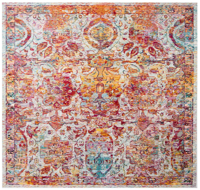 Safavieh Crystal 7'-0" x 7'-0" Rug in Light Blue / Orange