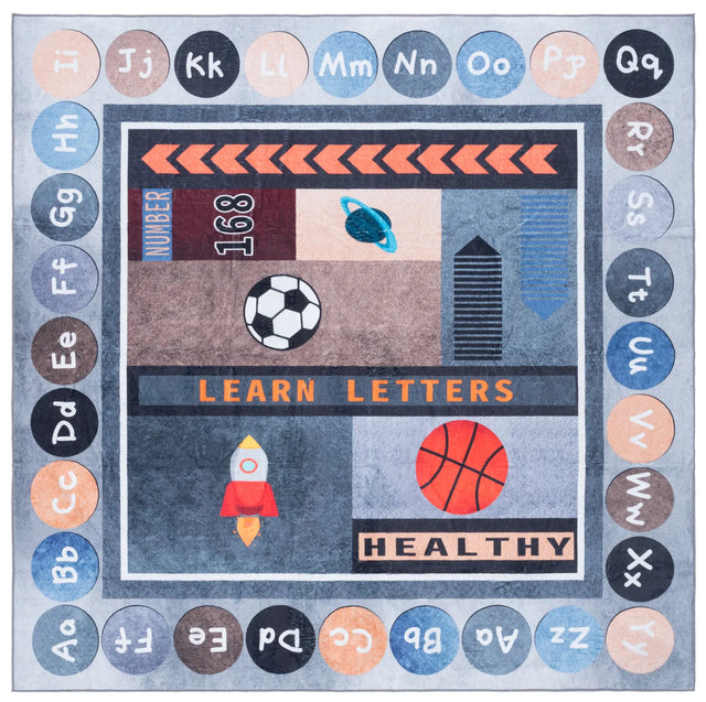 Safavieh Santa Monica Kids 6'-0" x 6'-0" Rug in Grey / Blue