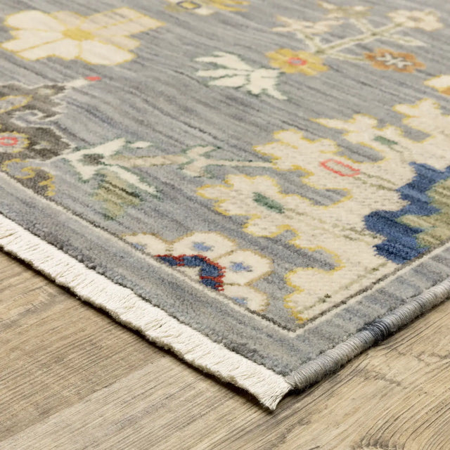 Oriental Weavers Lucca 5507E Grey/ Multi Rug - corner detail