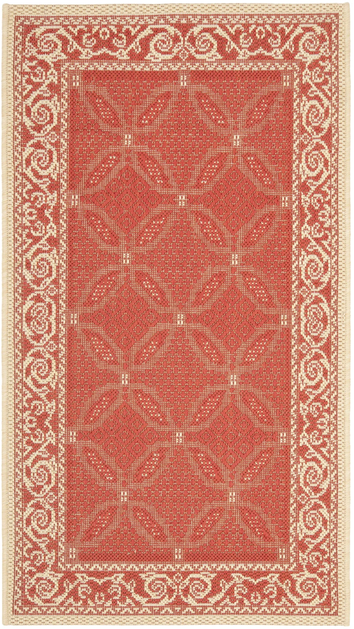 Safavieh Courtyard 2'-0" x 3'-7" Rug in Red / Natural