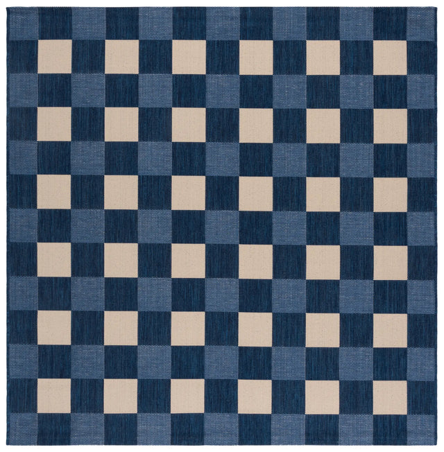 Safavieh Courtyard 6'-7" x 6'-7" Rug in Navy / Beige