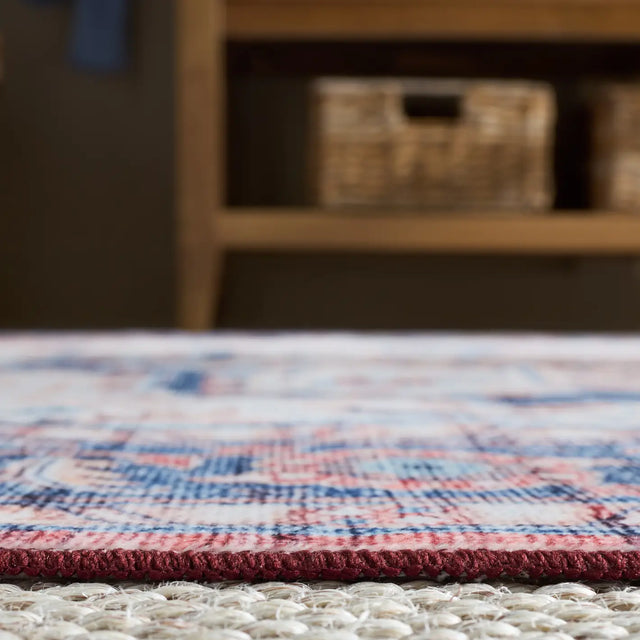 Safavieh Martha Stewart Washable 5'-0" x 7'-0" Rug in Rust / Blue