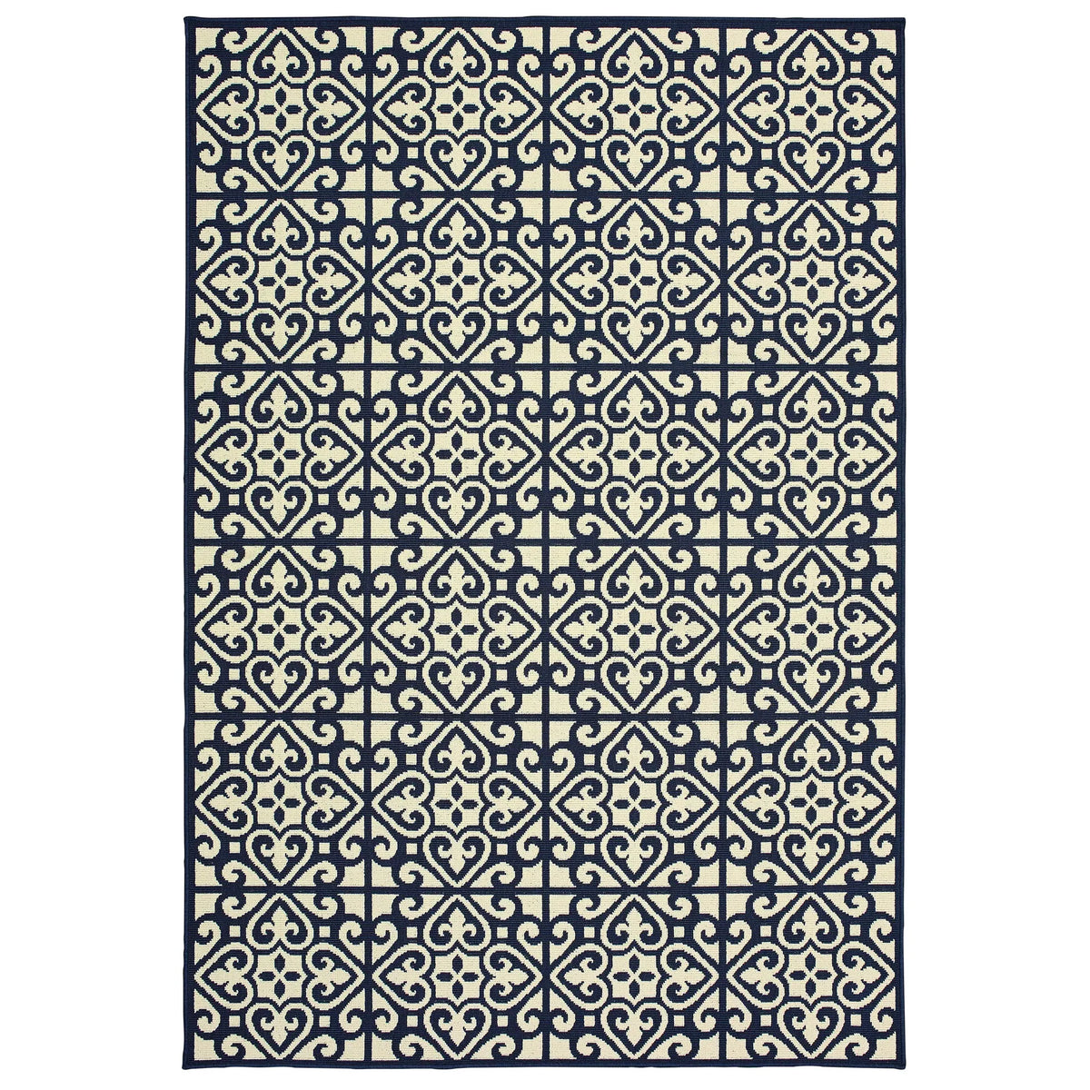 Oriental Weavers Sphinx Marina 5927B Ivory / Navy Rugs - main flat