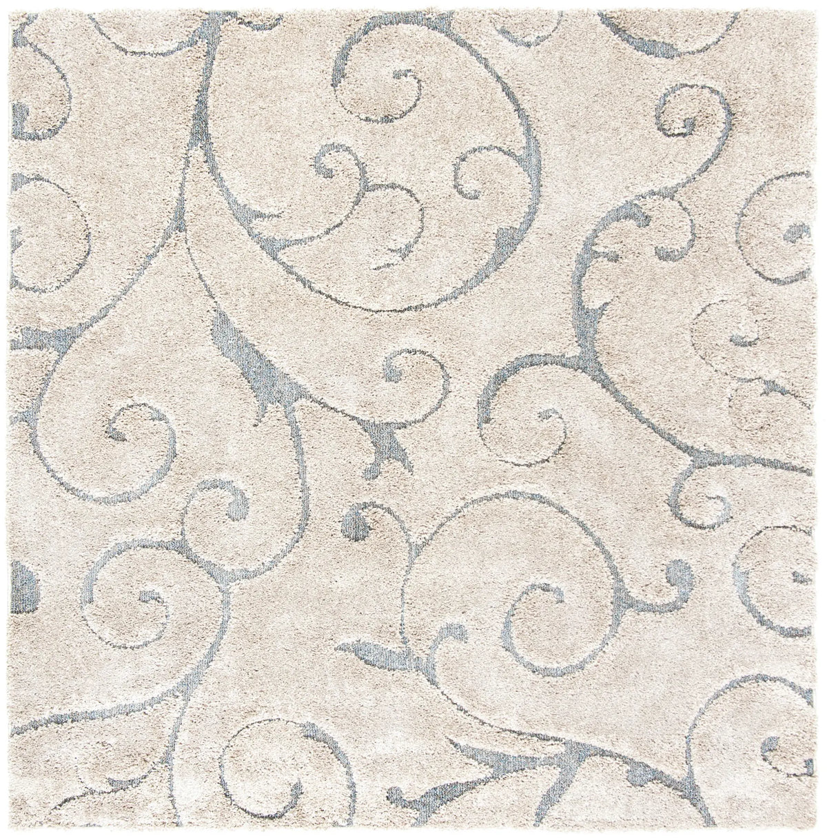 Safavieh Florida Shag 6'-7" x 6'-7" Rug in Beige / Blue Grey