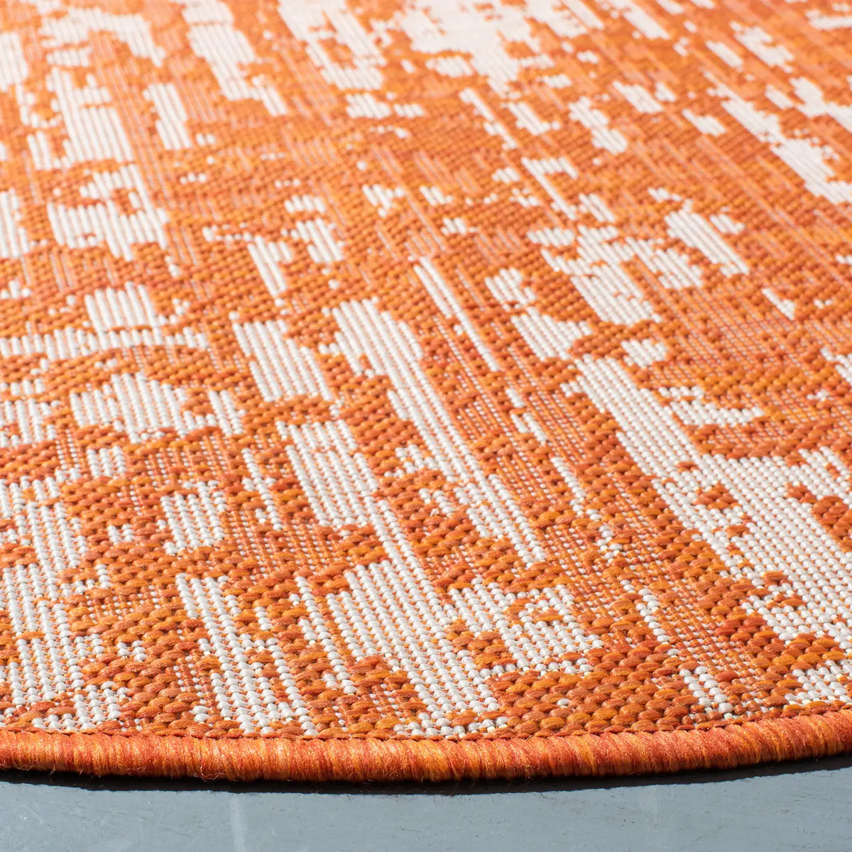 Safavieh Courtyard 6'-7" x 6'-7" Rug in Orange / Ivory