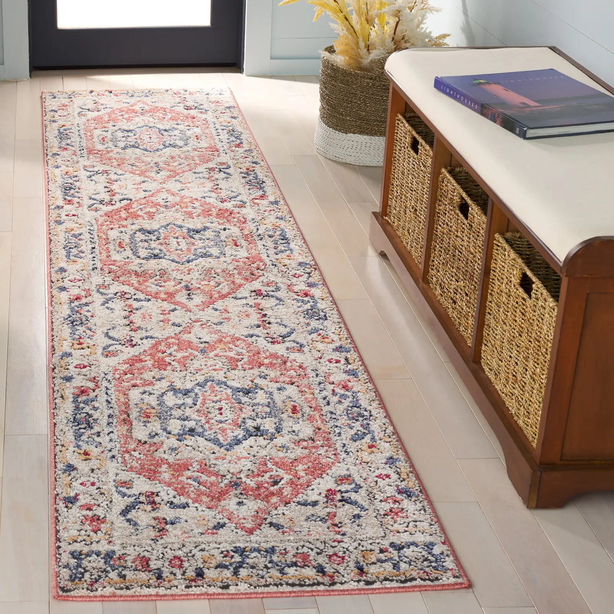 Safavieh Luna 2'-2" x 9'-0" Rug in Ivory / Rust