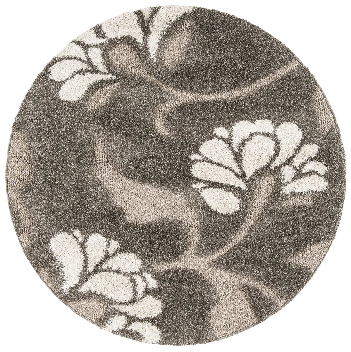 Safavieh Florida Shag 4'-0" x 4'-0" Rug in Smoke / Beige